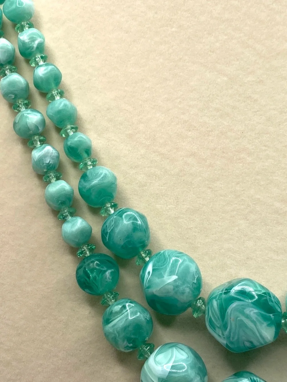 Vintage Turquoise Beaded Double-Strand Necklace